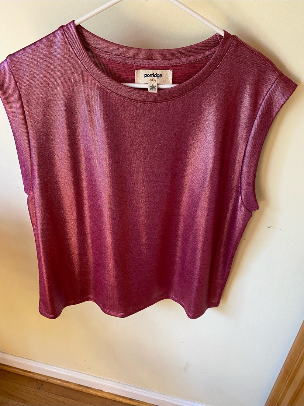 Anthropologie Shimmery Berry Sleeveless Tank